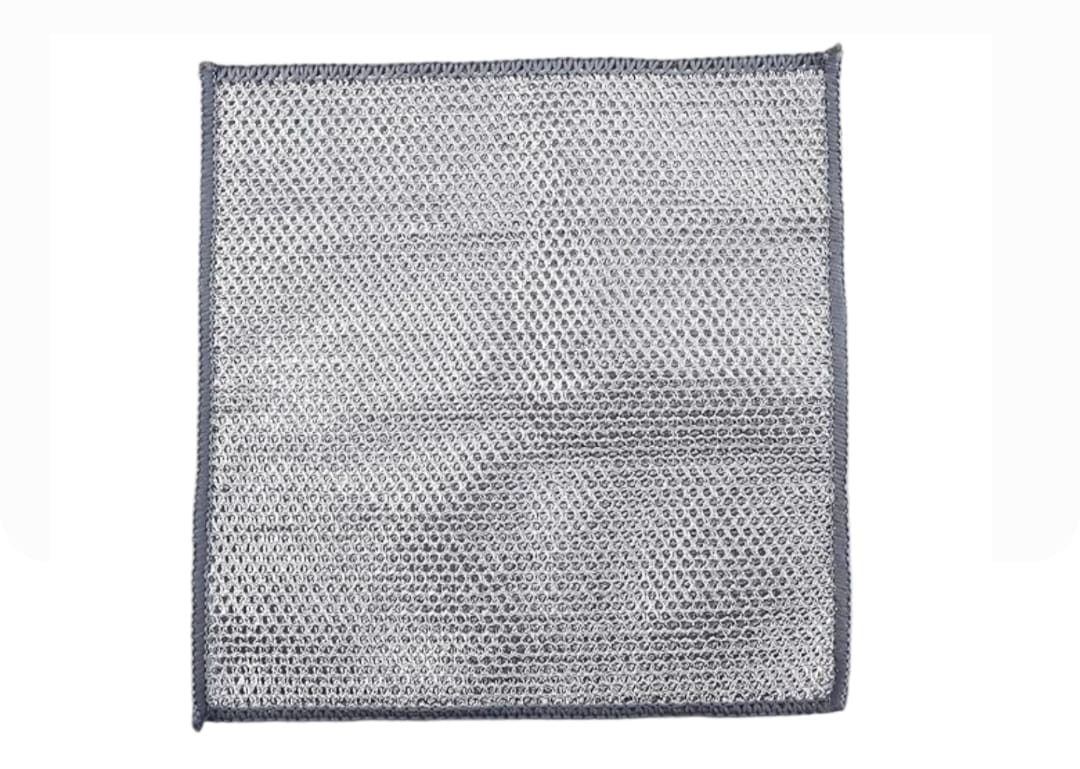 Double layer alumininum wire mash scrub cloth for cleaning cooltop, dishes, sinks etc (1 piece)