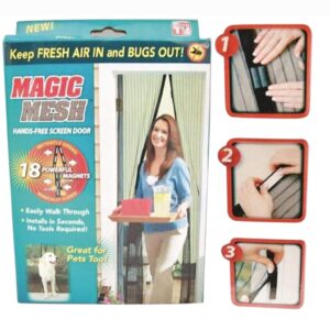 Screen door curtain magic mesh hands net magnetic anti mosquito bug divider curtain (pack of 1)