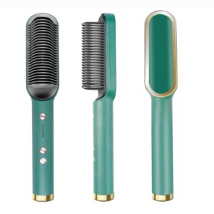 2 in 1 Hair staightener Brush for Women,Fast Heating Straightening Comb : Multicolour (1 Piece)