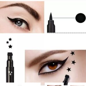 Eyeliner stamp, 2 in 1 Double-headed star stamp eyeliner, waterproof smudge proof long lasting tattoo makeup tool (1 piece)