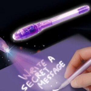 Invisible ink pen/cheating pen with UV light, multicolor (1 piece)