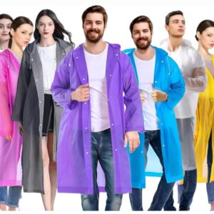 Wateproof Portable Rain Coat Hooded Universal for Men &Women I Multicolour (Universal Size, 1 Piece)