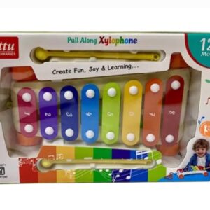 Classic xylophone with wheels for rotation for kids (1 piece)