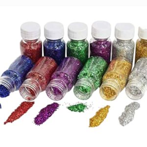 6 Piece art and craft multicolor dry glitter (pack of 6)