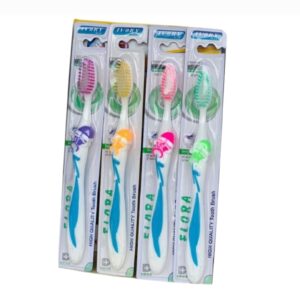 Soft ivory plastic toothbrush (1 piece)