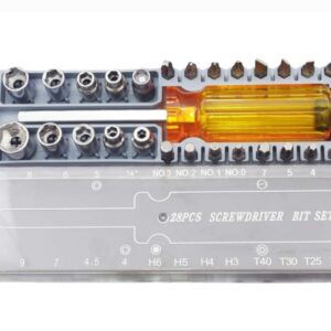 28-piece Screwdriver bit and socket magnetic tool kit set with storage case, screwdriver tool kit home and laptop (1 set)